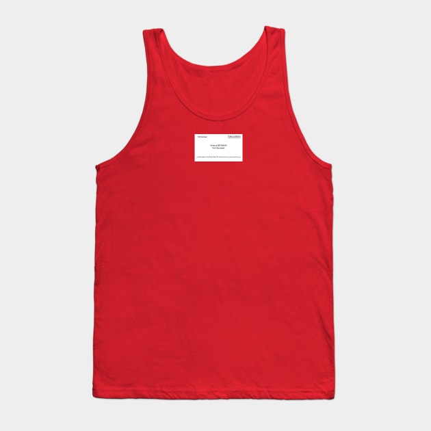 American Psycho Patrick Bateman's Business Card Tank Top by EightUnder